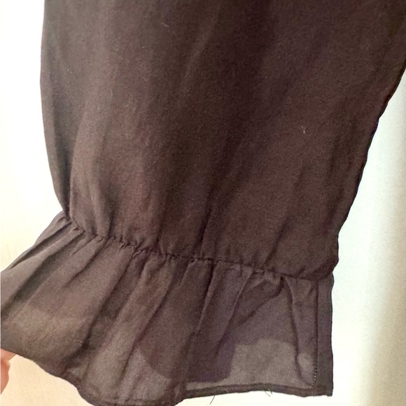 Common Thread Women’s brown silk blend blouse with tie - Picture 5 of 7